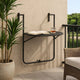 Ruby Foldable Hanging Balcony Table | Poly Rattan, Matte Black Frame