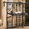 Ruby Foldable Hanging Balcony Table | Poly Rattan, Sturdy Matte Brown Frame