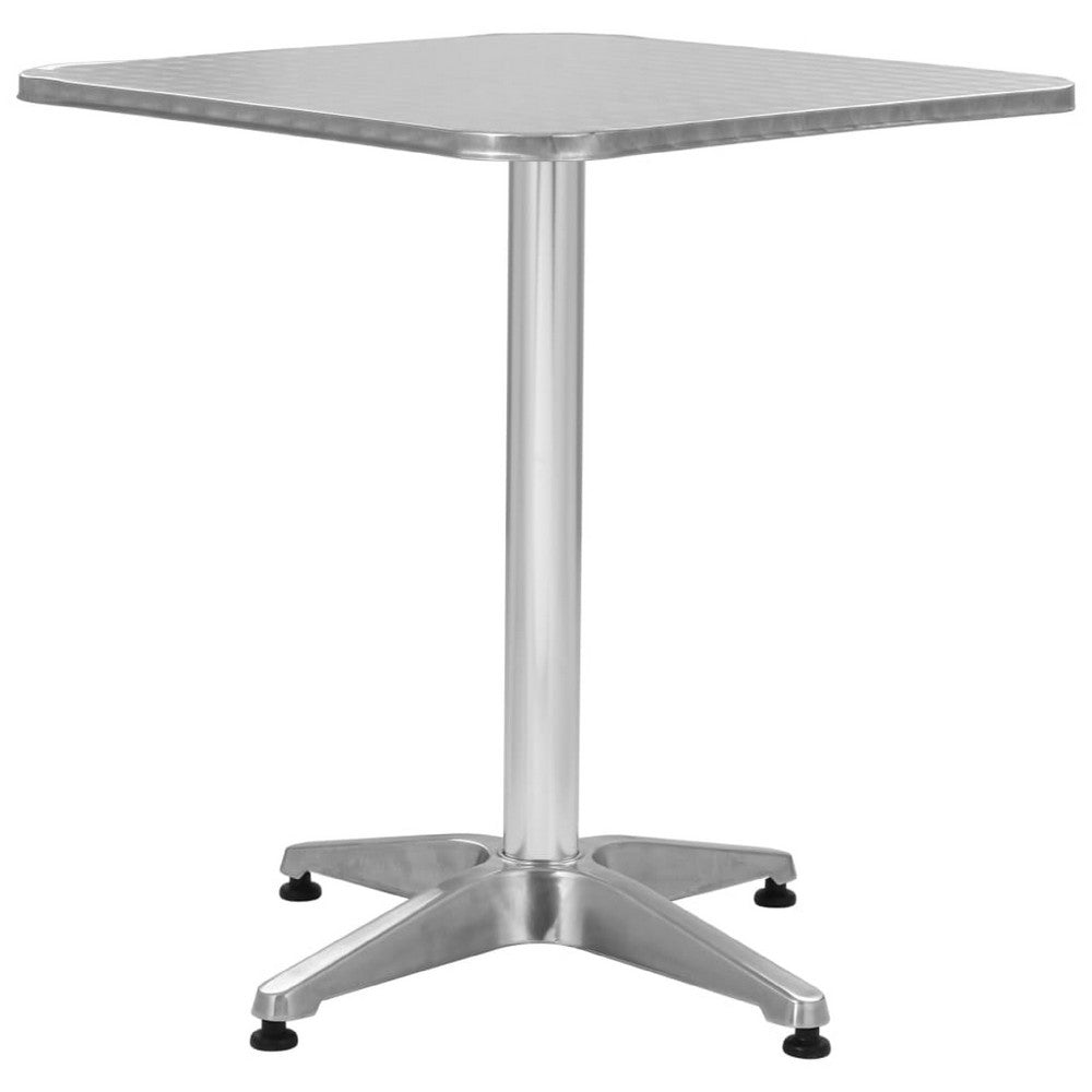 Garden Bistro Table | Silver Aluminium Anodised Finish | 24" Square Top