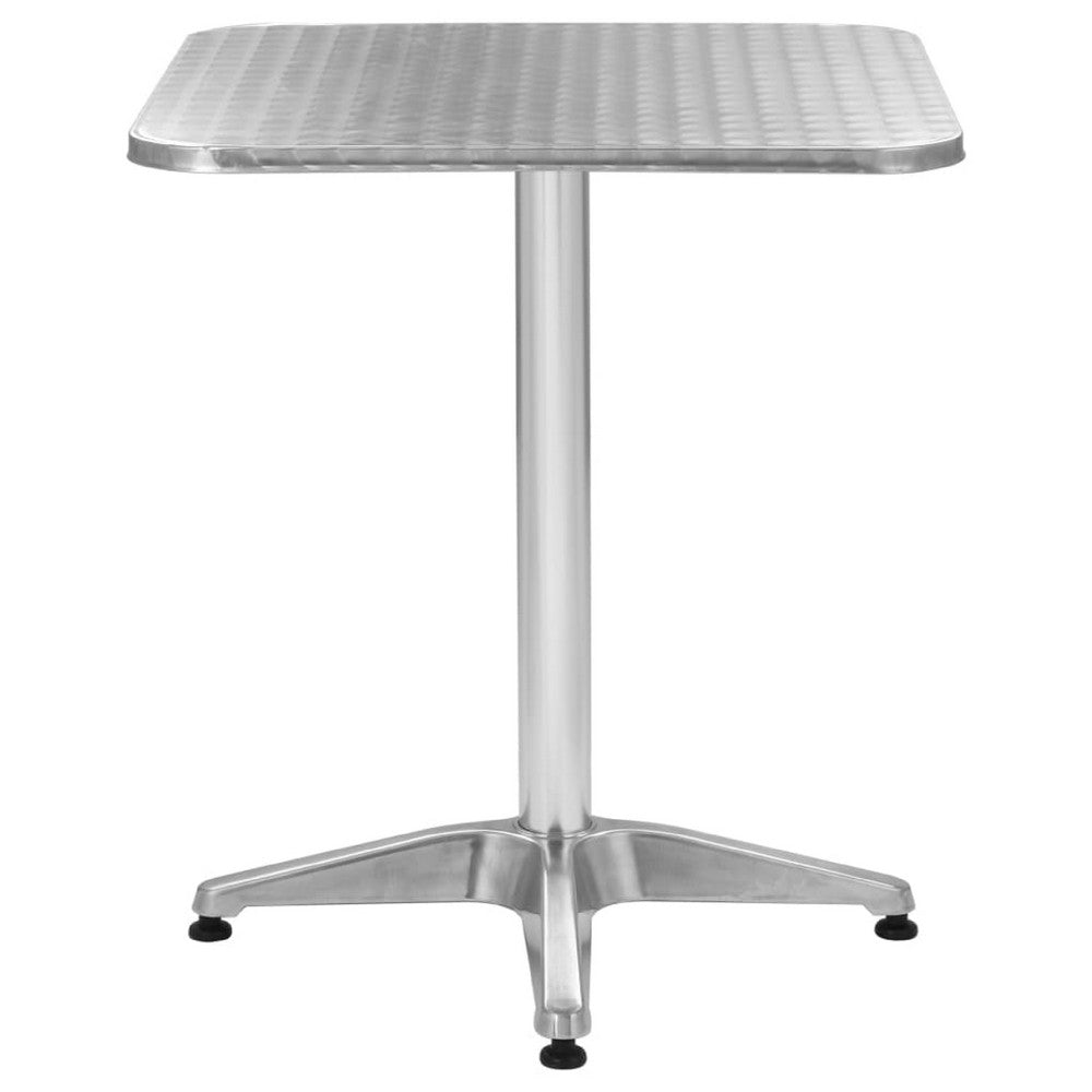 Garden Bistro Table | Silver Aluminium Anodised Finish | 24" Square Top