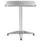Garden Bistro Table | Silver Aluminium Anodised Finish | 24" Square Top