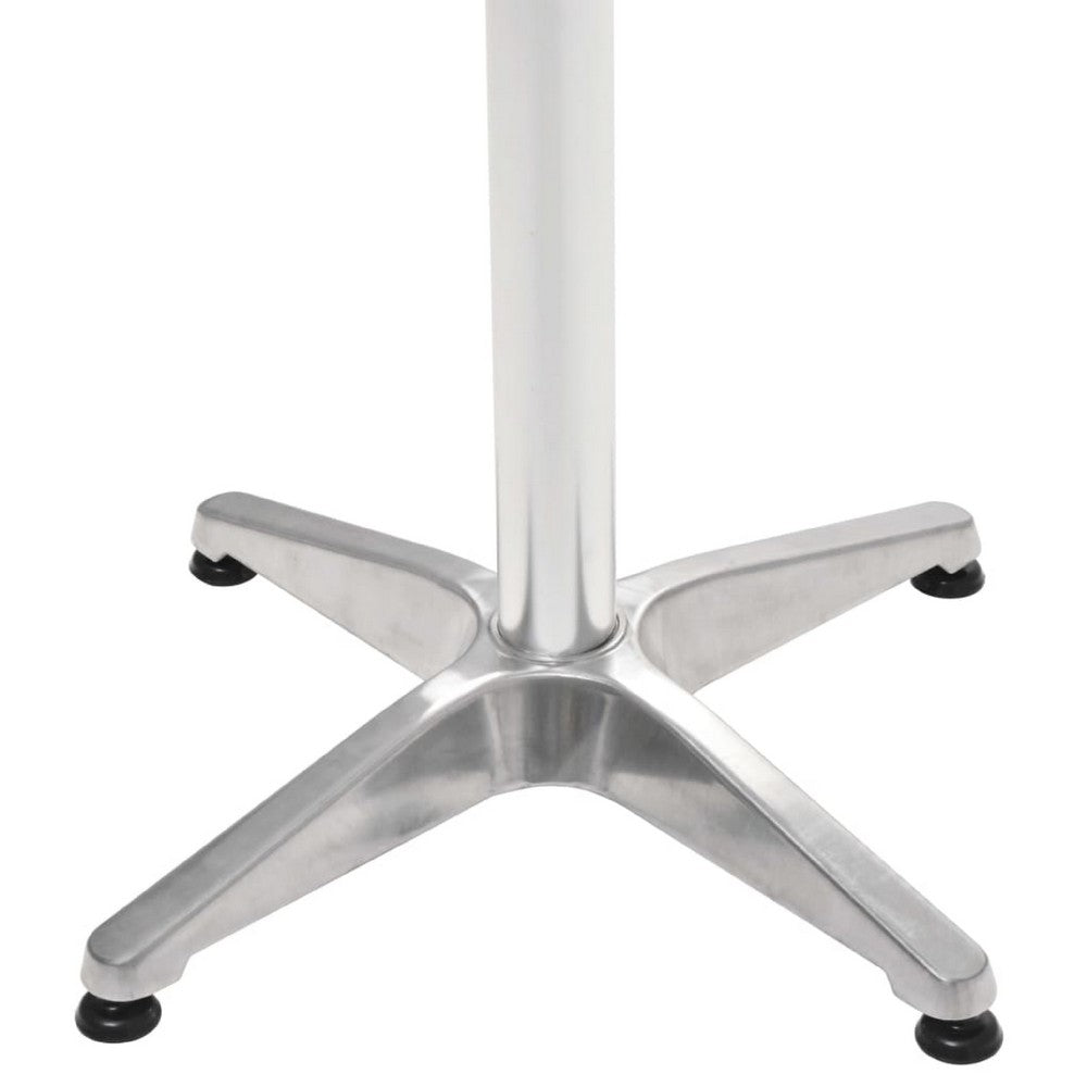 Garden Bistro Table | Silver Aluminium Anodised Finish | 24" Square Top