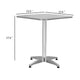 Garden Bistro Table | Silver Aluminium Anodised Finish | 24" Square Top