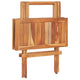 Foldable Outdoor Bistro Table | Brown Solid Teak Wood | 24"