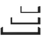 Erric Floating Wall Shelf Set of 3 | Black Faux Wood Frame | 12,18,24 Inch
