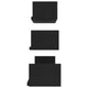 Erric Floating Wall Shelf Set of 3 | Black Faux Wood Frame | 12,18,24 Inch