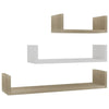 Erric Floating Wall Shelf Set of 3 | White Faux Wood Frame | 12,18,24 Inch