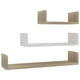 Erric Floating Wall Shelf Set of 3 | White Faux Wood Frame | 12,18,24 Inch