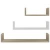 Erric Floating Wall Shelf Set of 3 | White Faux Wood Frame | 12,18,24 Inch