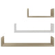 Erric Floating Wall Shelf Set of 3 | White Faux Wood Frame | 12,18,24 Inch