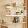 Erric Floating Wall Shelf Set of 3 | White Faux Wood Frame | 12,18,24 Inch