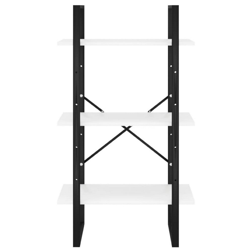 Olie Storage Shelf | White Faux Wood | Black Metal Frame | 41"