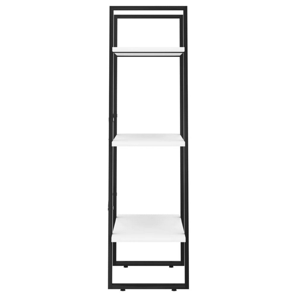 Olie Storage Shelf | White Faux Wood | Black Metal Frame | 41"