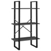 Olie Storage Shelf | Dark Gray Faux Wood | Black Metal Frame | 41"