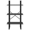 Olie Storage Shelf | Dark Gray Faux Wood | Black Metal Frame | 41"