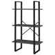 Olie Storage Shelf | Dark Gray Faux Wood | Black Metal Frame | 41"