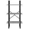 Olie Storage Shelf | Concrete Gray Faux Wood | Black Metal Frame | 41"
