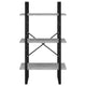 Olie Storage Shelf | Concrete Gray Faux Wood | Black Metal Frame | 41"