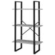 Olie Storage Shelf | Concrete Gray Faux Wood | Black Metal Frame | 41"