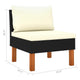 Modular Outdoor Middle Sofa | Beige & Black | 26"