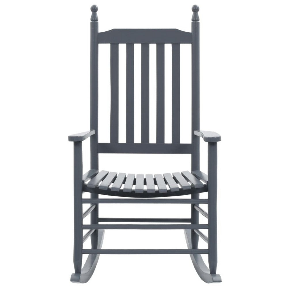 Outdoor Rocking Chair | Gray Solid Poplar Wood | Outdoor Friendly
