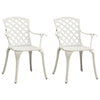 Garden Dining Chair Set of 2 | White Aluminium | Lattice Mesh Design