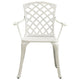 Garden Dining Chair Set of 2 | White Aluminium | Lattice Mesh Design