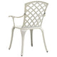 Garden Dining Chair Set of 2 | White Aluminium | Lattice Mesh Design