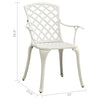 Garden Dining Chair Set of 2 | White Aluminium | Lattice Mesh Design