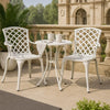 Garden Dining Chair Set of 2 | White Aluminium | Lattice Mesh Design