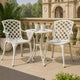 Garden Dining Chair Set of 2 | White Aluminium | Lattice Mesh Design