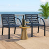 Backyard Armchair Set of 2 | Weather Resistant  Dark Gray Wood