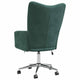 Rolling Armchair | Green Polyester Velvet | Chrome Steel
