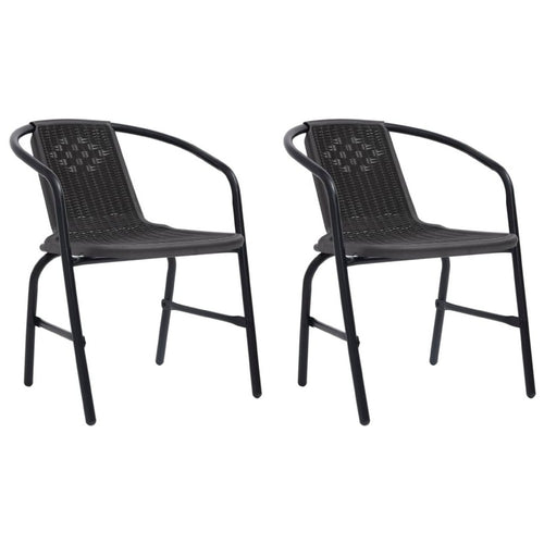 Backyard Stackable Armchair Set of 2 | Matte Black Finish