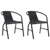 Backyard Stackable Armchair Set of 2 | Matte Black Finish