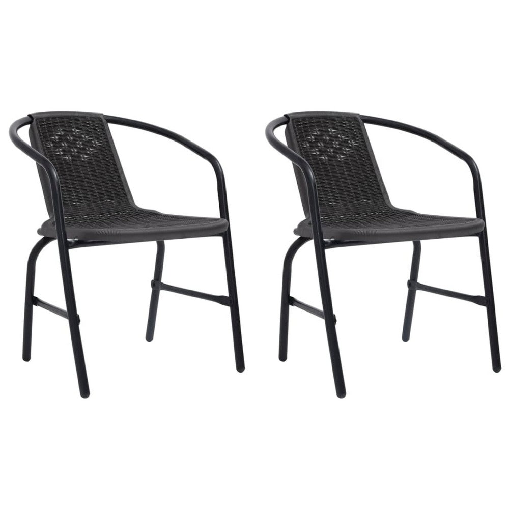 Backyard Stackable Armchair Set of 2 | Matte BlackÂ Finish