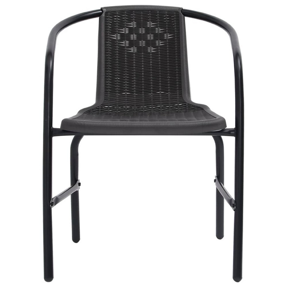 Backyard Stackable Armchair Set of 2 | Matte BlackÂ Finish