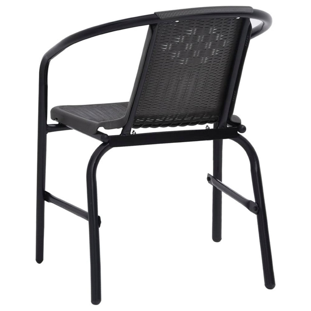 Backyard Stackable Armchair Set of 2 | Matte BlackÂ Finish