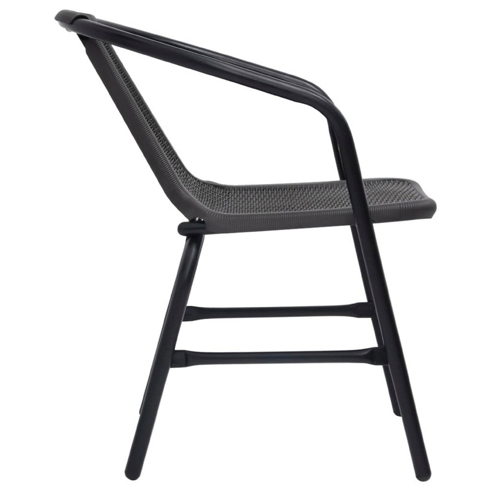 Backyard Stackable Armchair Set of 2 | Matte BlackÂ Finish