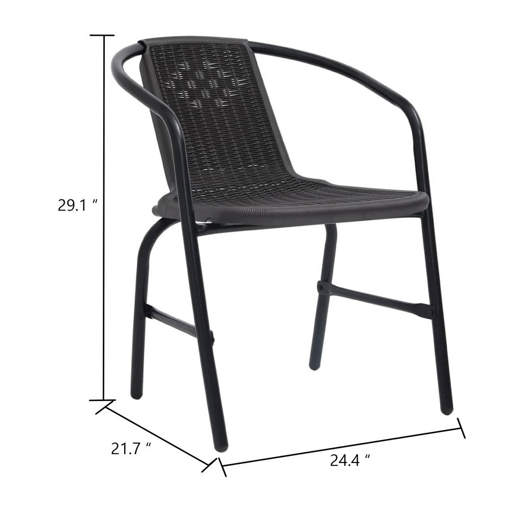 Backyard Stackable Armchair Set of 2 | Matte BlackÂ Finish