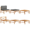 3pc Outdoor Modular Lounge Chair Set | Footrest & Table | Gray & Brown
