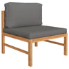3pc Outdoor Modular Lounge Chair Set | Footrest & Table | Gray & Brown