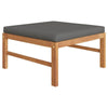 3pc Outdoor Modular Lounge Chair Set | Footrest & Table | Gray & Brown