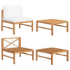 2pc Outdoor Modular Lounge Chair Set | Table | Cream & B