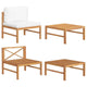 2pc Outdoor Modular Lounge Chair Set | Table | Cream & B