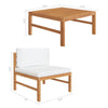 2pc Outdoor Modular Lounge Chair Set | Table | Cream & B