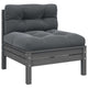 Outdoor Modular Middle Sofa Chair | Gray Pine Wood | Tufted 25"
