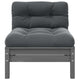 Outdoor Modular Middle Sofa Chair | Gray Pine Wood | Tufted 25"