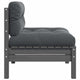 Outdoor Modular Middle Sofa Chair | Gray Pine Wood | Tufted 25"