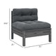 Outdoor Modular Middle Sofa Chair | Gray Pine Wood | Tufted 25"